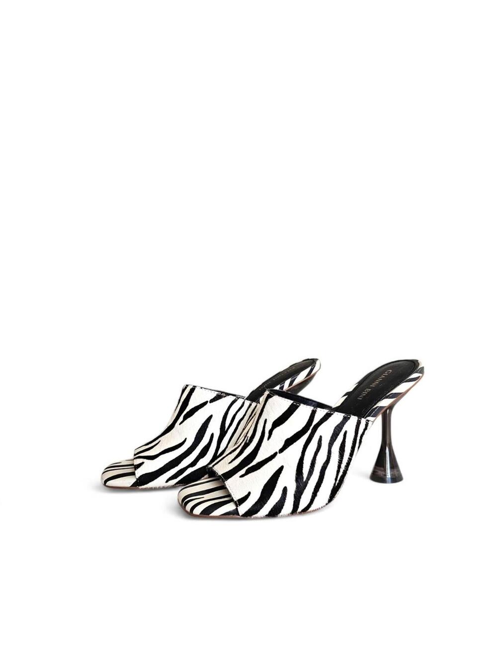 Gianni Bini Calf Fur Zebra Heels